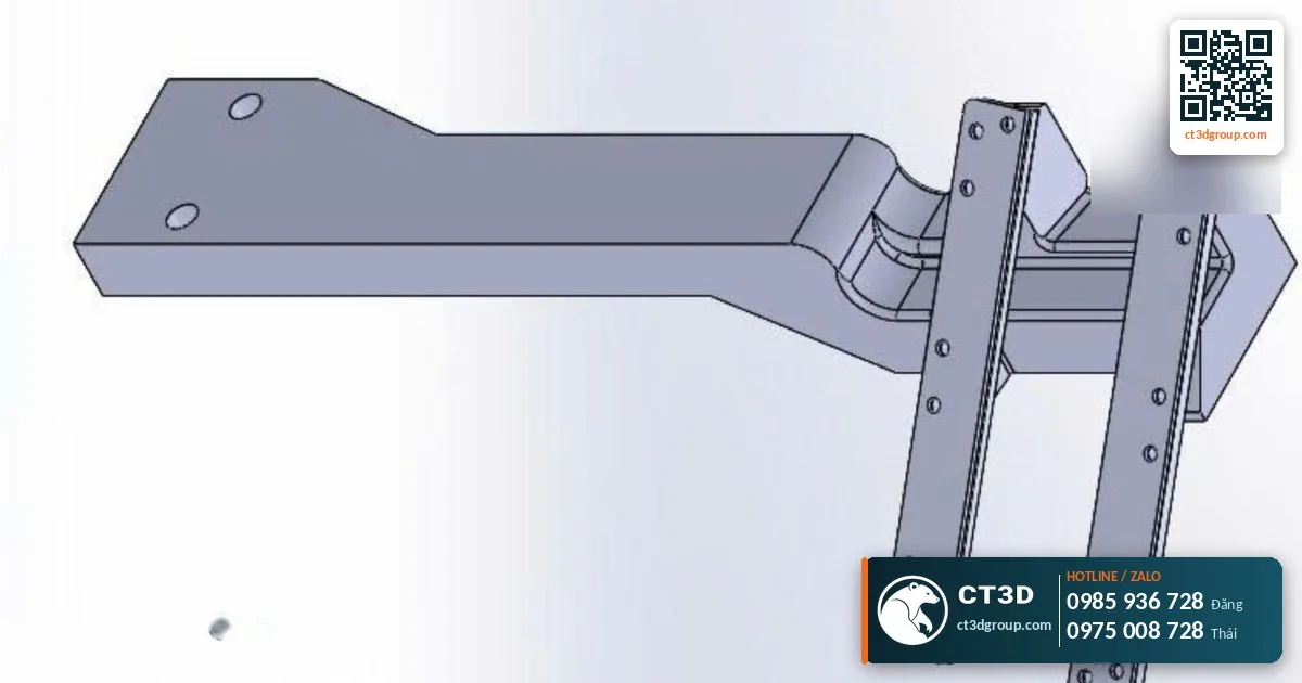 Parametric CAD model of a bent sheet-metal bracket with mounting holes – engineering 3D design