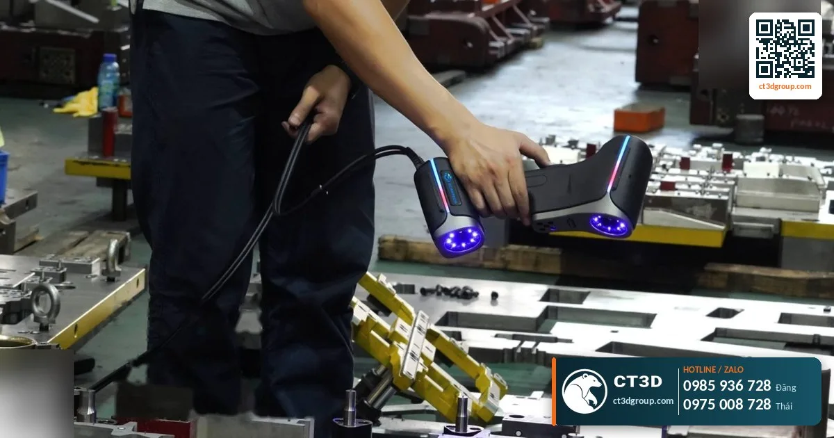 Handheld 3D scanning of an industrial part on the shop floor – on-site 3D scanning service