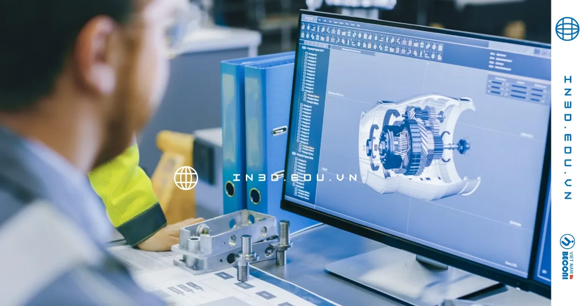 Engineer working on a 3D CAD model at a workstation – hands-on 3D software training