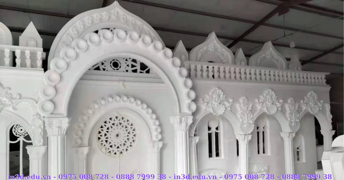 CNC carved EPS foam sculpture before coating and painting – CT3D workshop, Vietnam