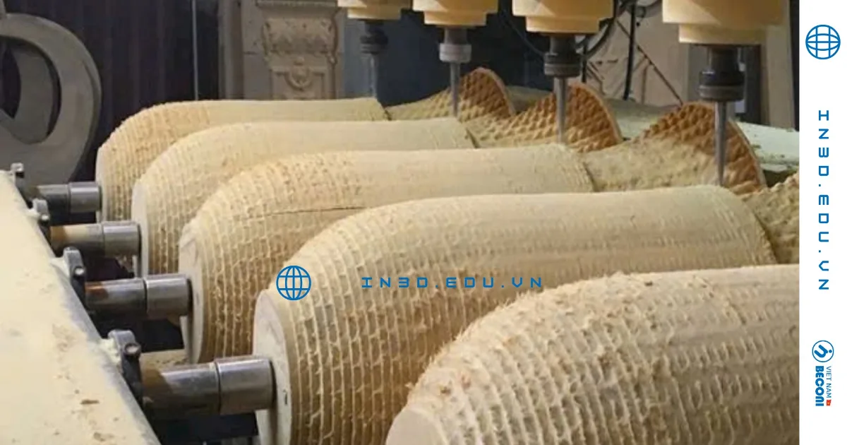 CNC machined wood part milled from CAD data – CT3D wood machining workshop in Vietnam
