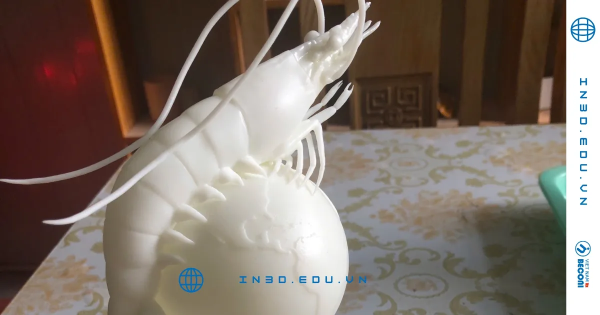 Giant shrimp landmark model pattern during fabrication at CT3D – foam core before fiberglass lay-up
