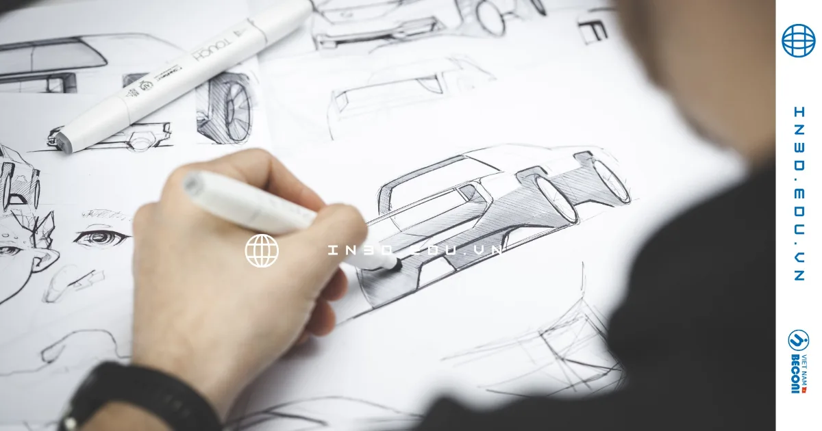 Hand sketching of product concepts for industrial design – early ideation stage at CT3D
