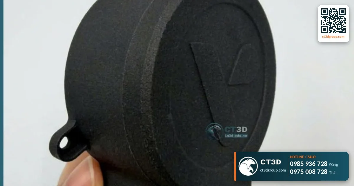 MJF PA12 3D printed black functional part with fine surface texture – CT3D