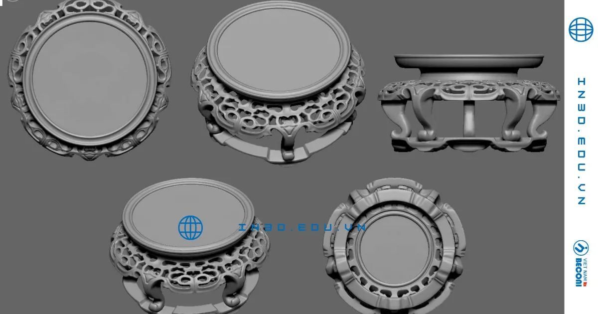 3D CAD model of a decorative candle holder prepared as a master pattern for casting – CT3D décor project