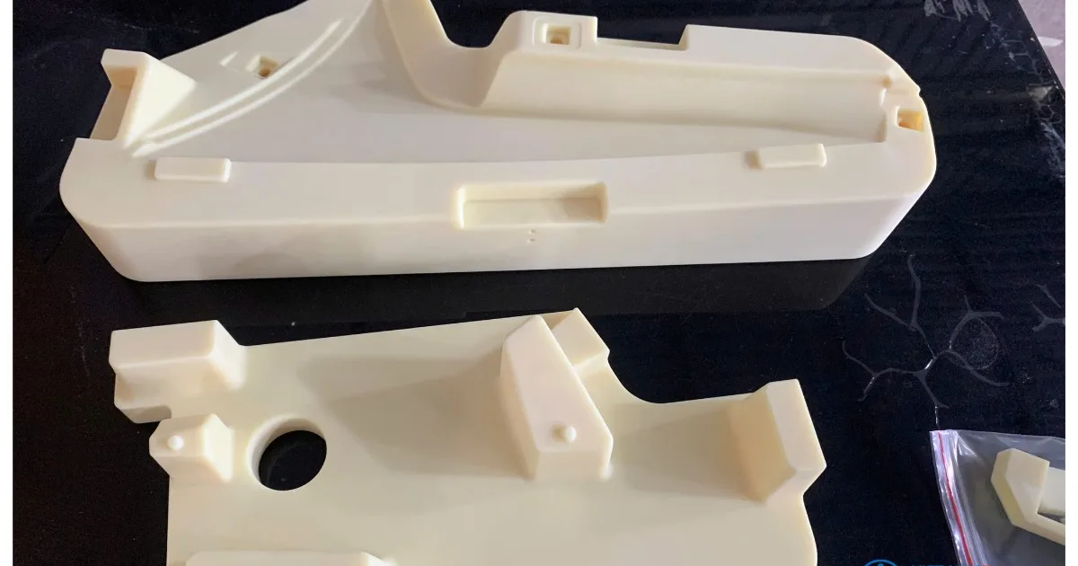SLA 3D printed housing parts in ivory ABS-like resin – industrial prototypes by CT3D