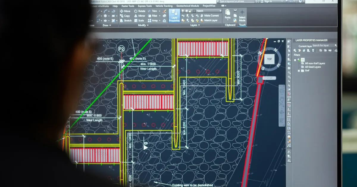 Engineering CAD model on a monitor – illustrative photo of 3D CAD design work